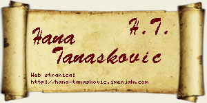 Hana Tanasković vizit kartica